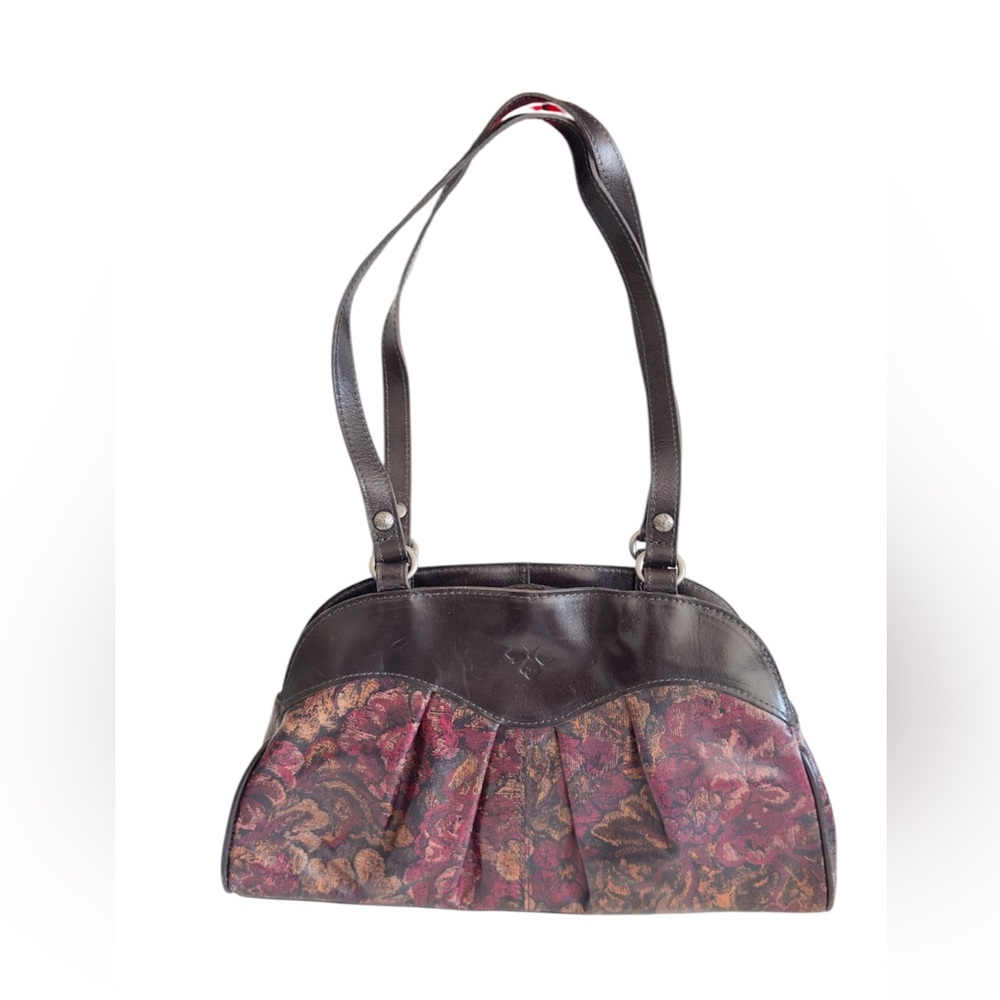 Patricia Nash Macellara Vintage Floral
Brocade Oval Leather Satchel Shoulder Bag